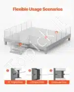 Nerūdijančio plieno trosų turėklai, turėklų stulpas, laiptų turėklai, balkono turėklai (1067 x 50,8 x 50,8 mm) - Image 5