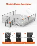 Nerūdijančio plieno trosų turėklai, turėklų stulpas, laiptų turėklai, balkono turėklai, juodas (914 x 50,8 x 50,8 mm) - Image 5