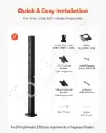 Nerūdijančio plieno trosų turėklai, turėklų stulpas, laiptų turėklai, balkono turėklai, juodas (914 x 50,8 x 50,8 mm) - Image 6