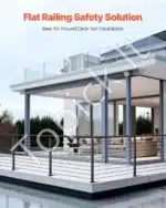 Nerūdijančio plieno trosų turėklai, turėklų stulpas, laiptų turėklai, balkono turėklai, juodas (914 x 50,8 x 50,8 mm) - Image 2