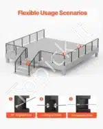 Nerūdijančio plieno trosų turėklai, turėklų stulpas, laiptų turėklai, balkono turėklai, juodas (914 x 50,8 x 50,8 mm) - Image 5