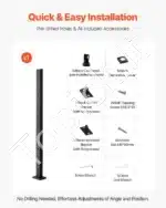 Nerūdijančio plieno trosų turėklai, turėklų stulpas, laiptų turėklai, balkono turėklai, juodas (914 x 50,8 x 50,8 mm) - Image 6