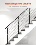 Nerūdijančio plieno trosų turėklai, turėklų stulpas, laiptų turėklai, balkono turėklai, juodas (914 x 50,8 x 50,8 mm) - Image 2