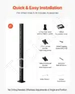 Nerūdijančio plieno trosų turėklai, turėklų stulpas, laiptų turėklai, balkonų turėklai (1067 x 50,8 x 50,8 mm) - Image 6