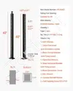 Nerūdijančio plieno trosų turėklai, turėklų stulpas, laiptų turėklai, balkonų turėklai (1067 x 50,8 x 50,8 mm) - Image 7