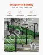 Nerūdijančio plieno trosų turėklai, turėklų stulpas, laiptų turėklai, balkonų turėklai (1067 x 50,8 x 50,8 mm) - Image 3