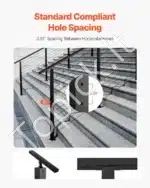 Nerūdijančio plieno trosų turėklai, turėklų stulpas, laiptų turėklai, balkonų turėklai (1067 x 50,8 x 50,8 mm) - Image 4