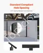 Nerūdijančio plieno trosų turėklų stulpas, juodas (1067 x 30 x 50 mm) - Image 3