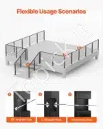 Nerūdijančio plieno trosų turėklų stulpas, juodas (1067 x 30 x 50 mm) - Image 4