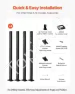 Nerūdijančio plieno trosų turėklų stulpas, juodas (1067 x 30 x 50 mm) - Image 5