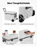 Nešiojama šaldymo dėžė su ratukais, 45 L - Image 5