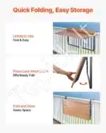 Pakabinamas sulankstomas balkono stalas 1000 × 345 mm - Image 5