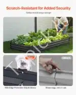 Pakeliama metalinė daržovių lysvė, 240 x 120 x 28 cm, tamsiai pilka - Image 4