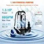 Panardinamas siurblys nešvariam vandeniui, 1100 W / 20000 L/h - Image 3