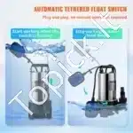 Panardinamas siurblys nešvariam vandeniui, 1100 W / 20000 L/h - Image 5