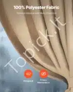 Patvarūs lauko pavėsinės užuolaidų uždangalai – 284 × 284 × 204 cm, khaki spalvos - Image 3