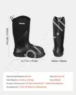 Patvarūs vyriški guminiai auliniai batai, neopreniniai, juodi (EU 47-48) - Image 7