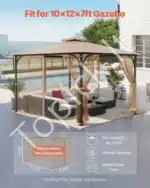 Pavėsinės tinklelis nuo uodų, 275 x 340 x 211 cm - Image 2