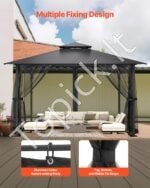 Pavėsinės tinklelis nuo uodų 275 × 275 × 196 cm - Image 3