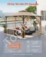 Pavėsinės tinklelis nuo uodų 275 × 275 × 211 cm - Image 2