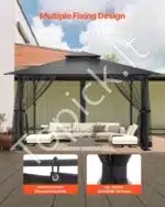 Pavėsinės tinklelis nuo uodų, 340 x 340 x 226 cm - Image 3