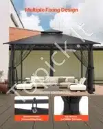 Pavėsinės tinklelis nuo uodų, 340 x 340 x 226 cm - Image 3