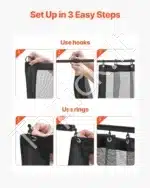 Pavėsinės tinklelis nuo uodų, 340 x 340 x 226 cm - Image 6