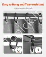 Pilkos spalvos 4 dalių pavėsinės užuolaidos 284 × 284 × 211 cm - Image 2