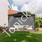 Pilkos spalvos 4 dalių pavėsinės užuolaidos 284 × 284 × 211 cm - Image 5