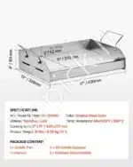 Plati grilio keptuvė iš nerūdijančio plieno – 42,5 x 27 cm - Image 7