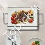 Plati grilio keptuvė iš nerūdijančio plieno – 42,5 x 27 cm - Image 8