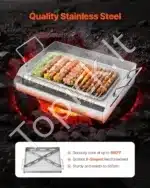 Plati grilio keptuvė iš nerūdijančio plieno – 42,5 x 27 cm - Image 2