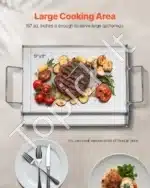 Plati grilio keptuvė iš nerūdijančio plieno – 42,5 x 27 cm - Image 4