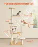 Platus kačių medis / bokštas – 600 × 600 × 1750 mm - Image 2