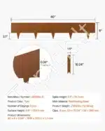 Plieninė sodo kraštinė, 6 vnt., 1016 mm x 203 mm - Image 7