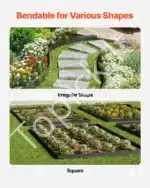 Plieninė vejos ir gėlynų apvado juosta 990 x 156 x 1,5 mm (5 vnt.) - Image 4