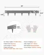 Plieninė vejos ir gėlynų apvado juosta 990 x 156 x 1,5 mm (5 vnt.) - Image 7