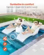 Gultai-sezlongai baseinui, 2 vnt., 180 x 60 x 56 cm - Image 2