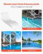 Gultai-sezlongai baseinui, 2 vnt., 180 x 60 x 56 cm - Image 6