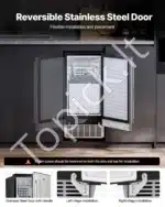 Po stalčiumi įmontuojamas komercinis ledo aparatas – 36 kg/para - Image 3