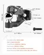 Priekabos kablys, rutulinis, iki 13605 kg - Image 7