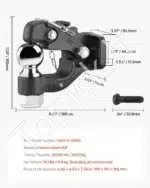 Priekabos kablys, rutulinis, iki 9070 kg - Image 7