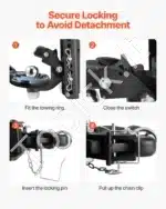 Priekabos kablys su kilpa ir kabliu, 43,5 x 12,5 x 28 cm - Image 5