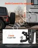 Priekabos kablys su kilpa ir kabliu, 43,5 x 12,5 x 28 cm - Image 6