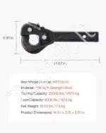 Priekabos kablys su kilpa ir kabliu, 9070 kg - Image 7