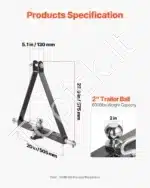 Priekabos kablys traktoriui, 50,5 x 57,5 x 13 cm - Image 3