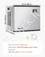 Profesionali komercinė ledukų gaminimo mašina – 181 kg/dieną, automatinė savęs valymo sistema - Image 7