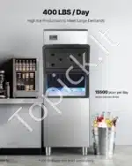 Profesionali komercinė ledukų gaminimo mašina – 181 kg/dieną, automatinė savęs valymo sistema - Image 3