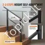 Profesionalus juodas turėklas 2-3 laipteliams, 1030 x 84 x 920 mm - Image 2