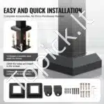 Profesionalus juodas turėklas 2-3 laipteliams, 1030 x 84 x 920 mm - Image 3